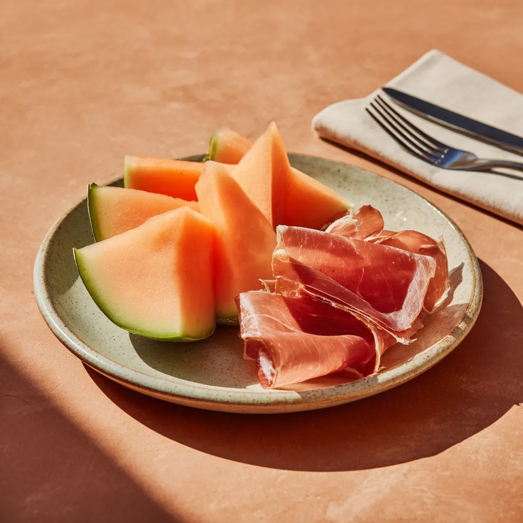 [2416] Assiette de melon et jambon sérrano